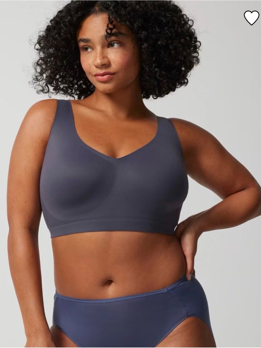 SOMA ENBLISS Seamless Wireless Comfort Bra Slate Gray Blue Bralette SzM - Picture 2 of 6